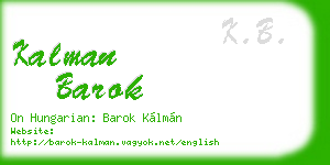 kalman barok business card